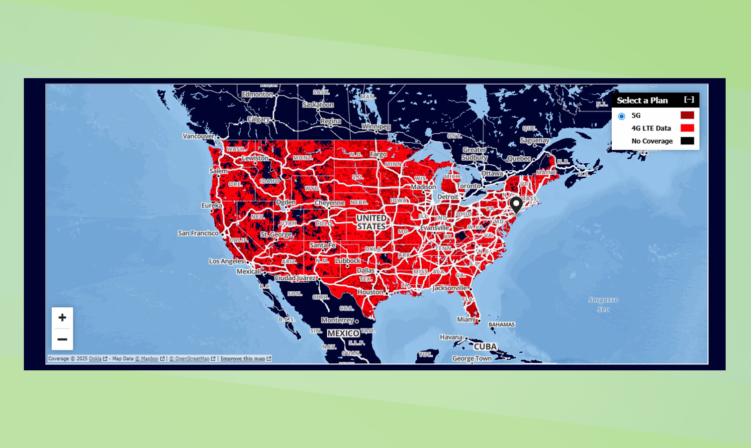 Total Wireless coverage map screenshot.