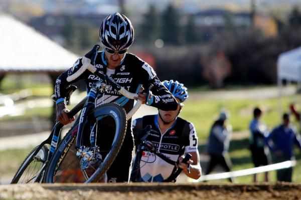 Ben Berden (Raleigh-Clement) puts pressure on at the front.