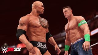 The WWE 2K22 roster includes legends like The Rock and John Cena