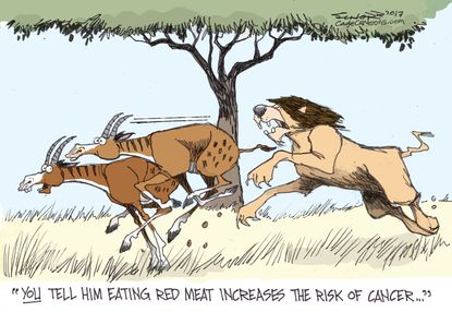 Editorial cartoon World meat cancer health