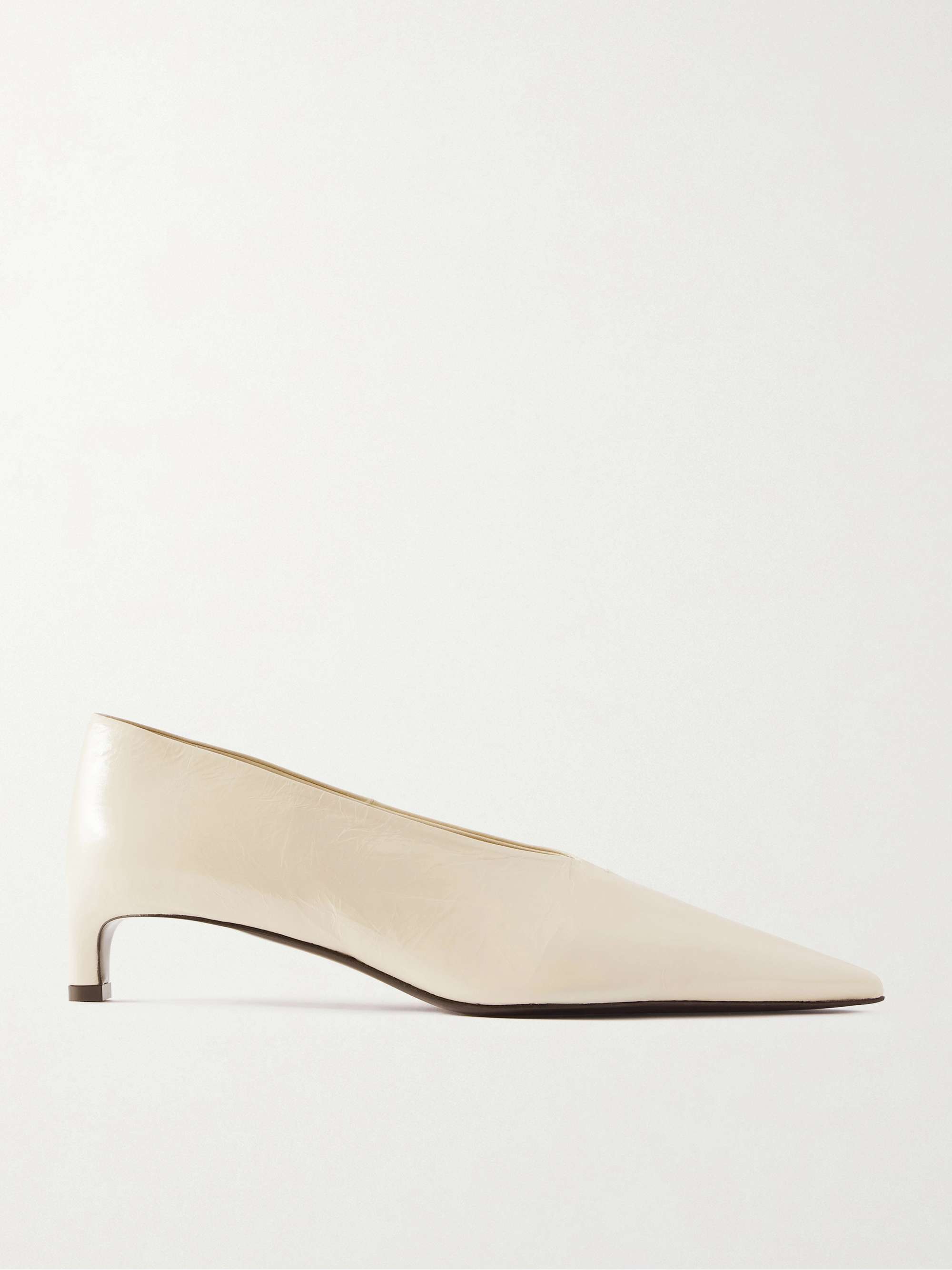Crinkled Patent-Leather Pumps