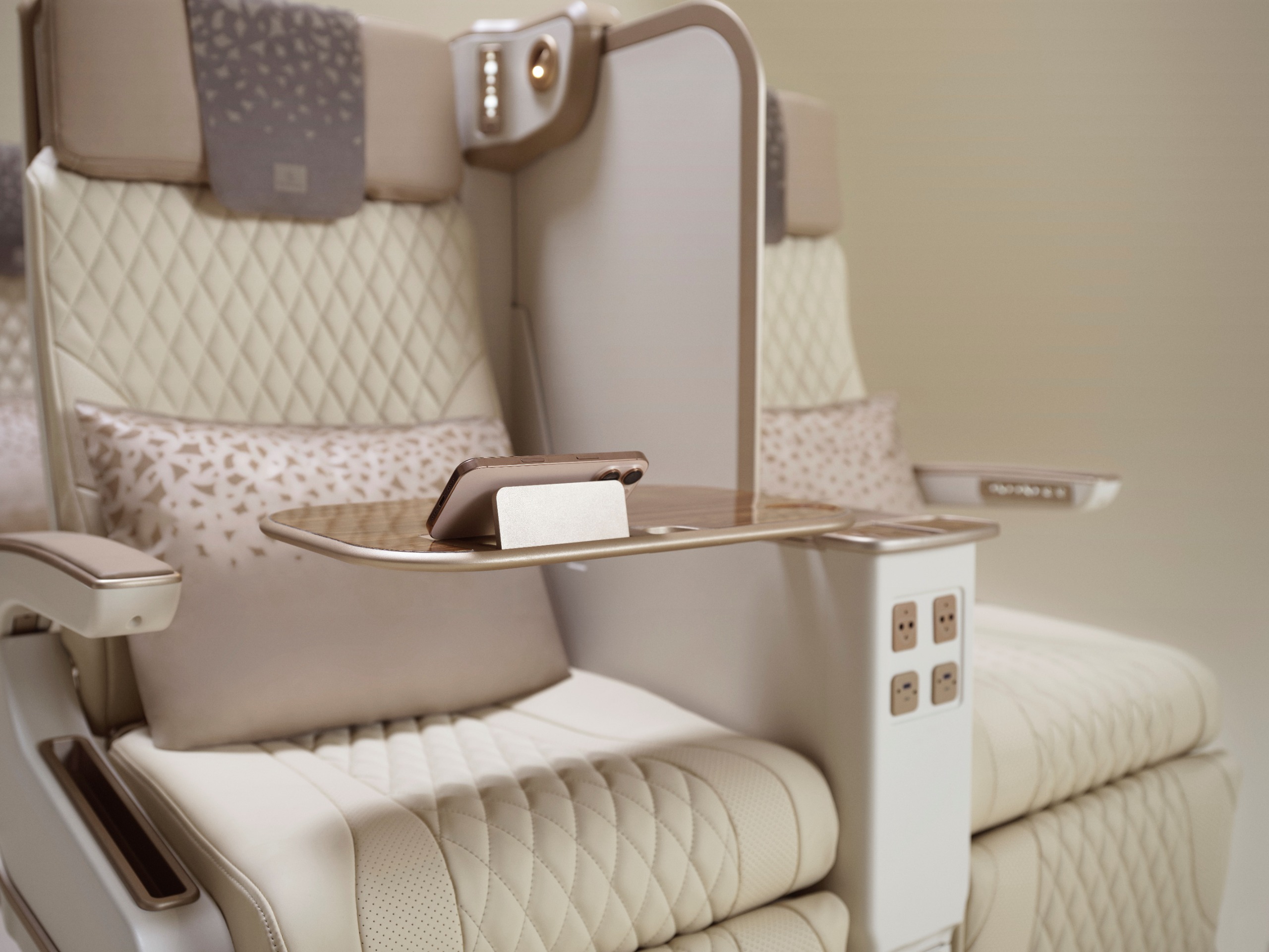 emirates new premium economy seat featuring privacy screen