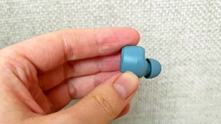 a closeup of the jlab go air pop earbud