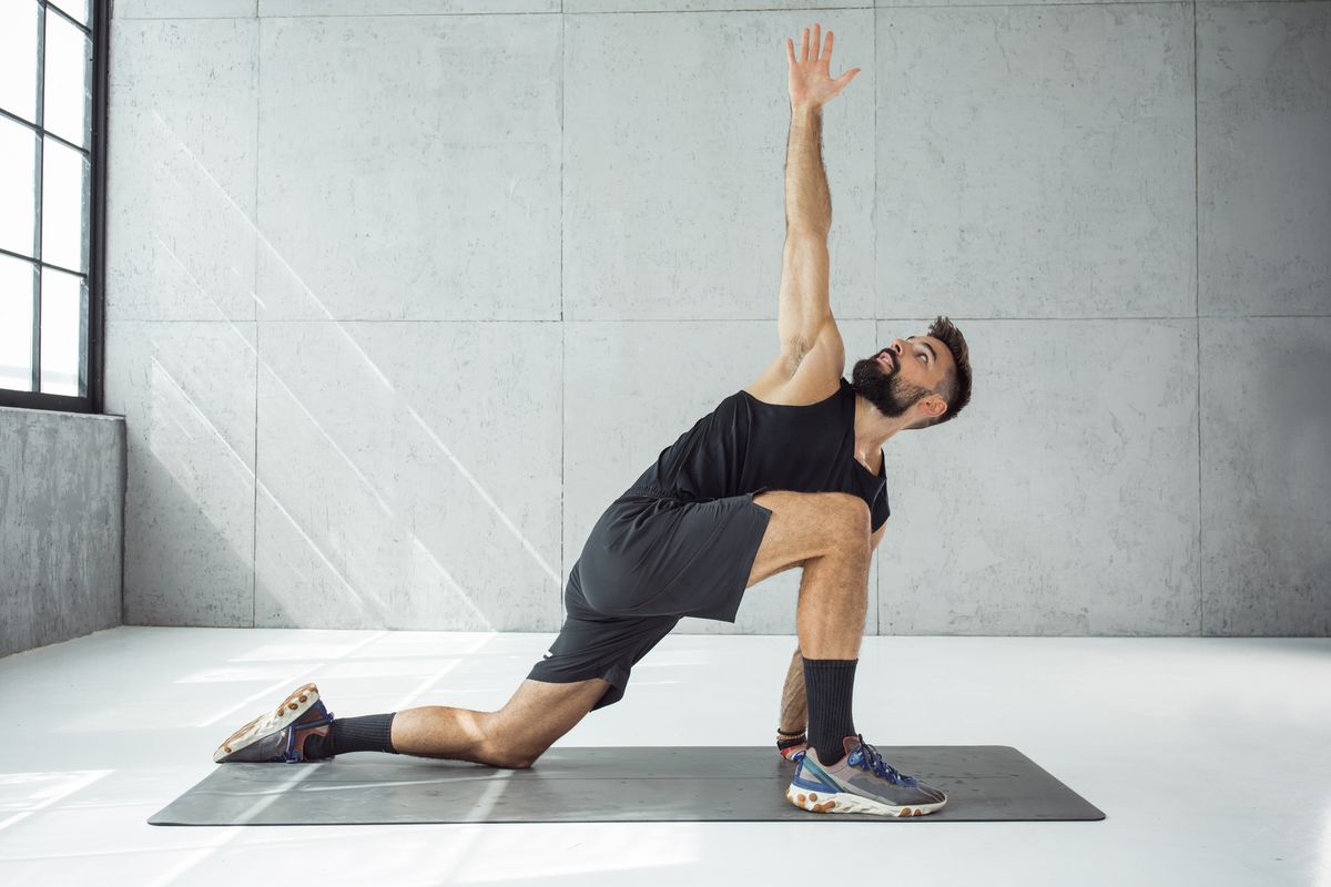 Man doing the world&#039;s greatest stretch