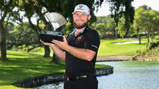 Tyrrell Hatton with the LIV Golf Andalucia trophy