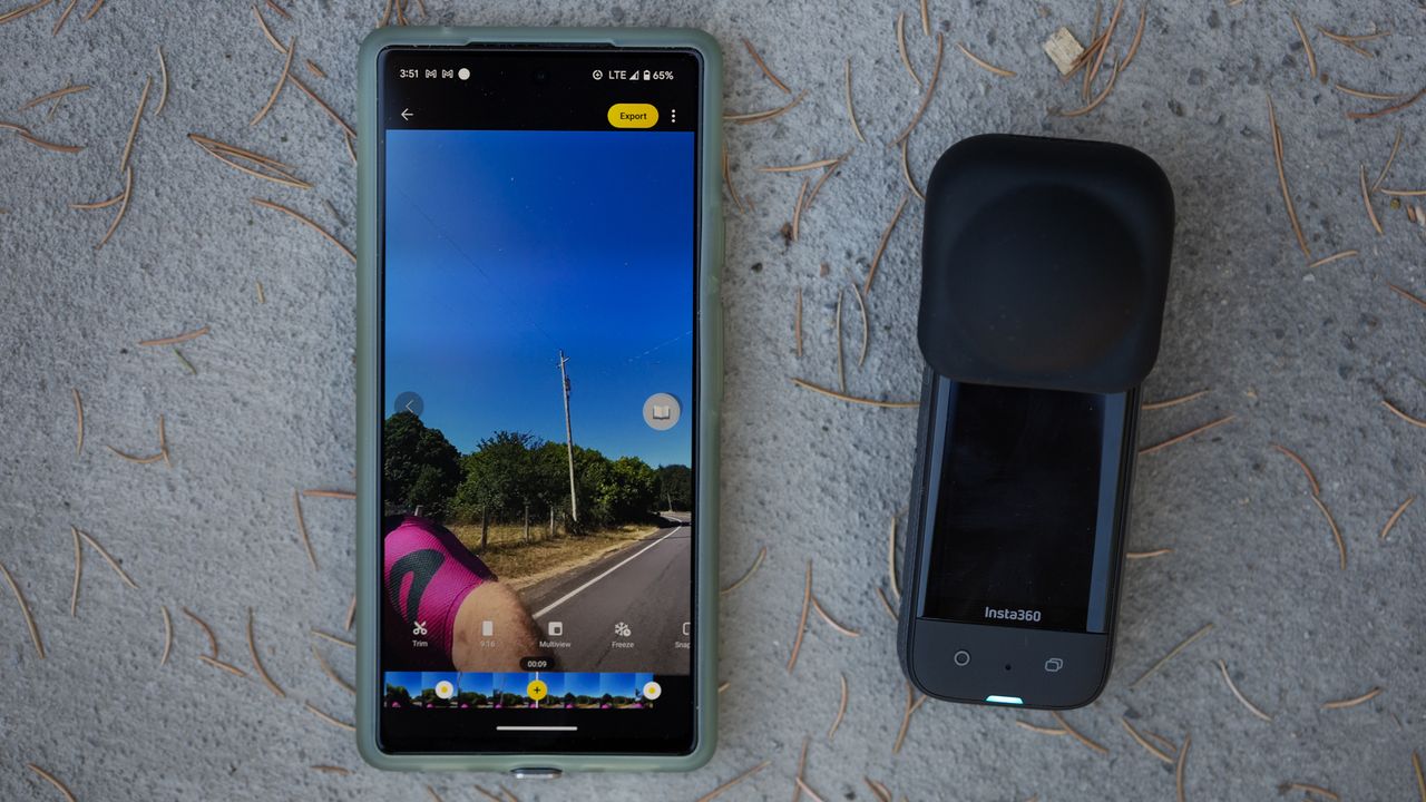 Insta360 X3 editing on a phone