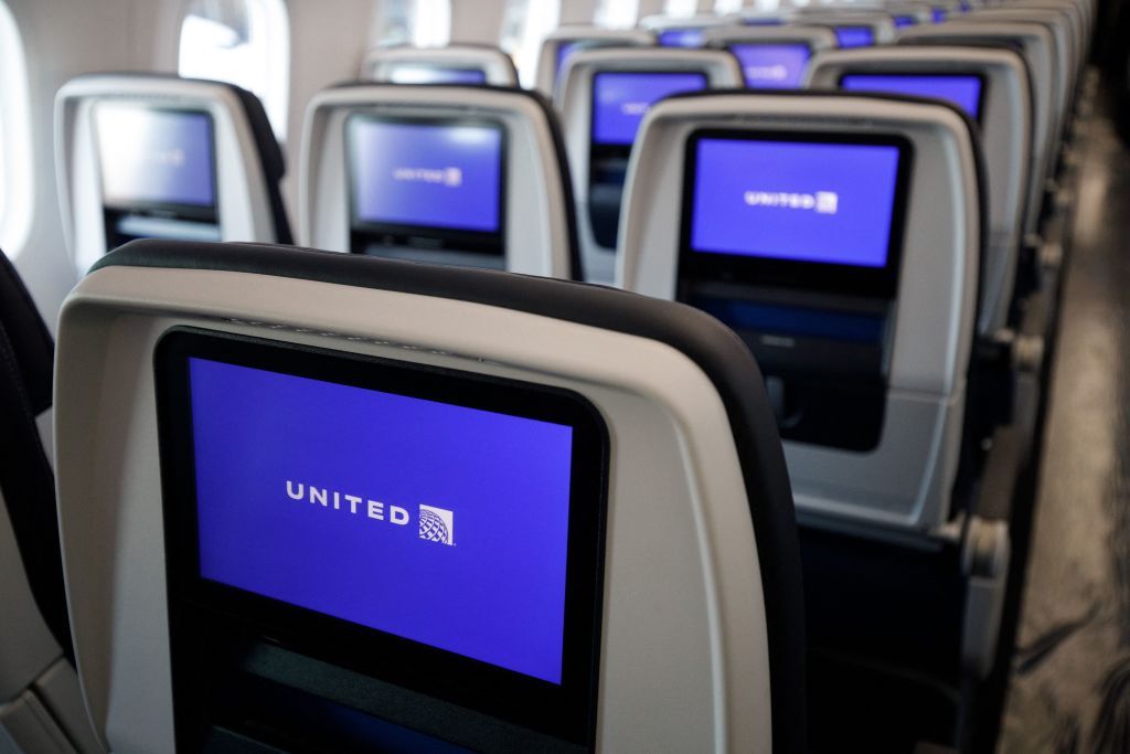 The interior of a United plane