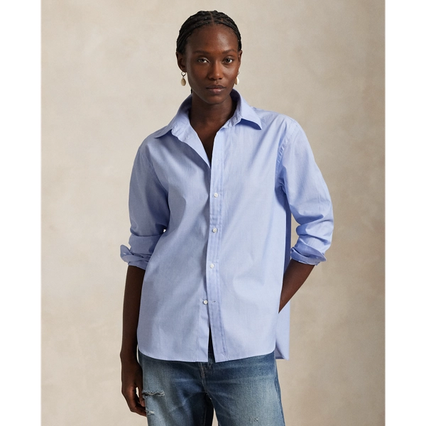ralph lauren, End-On-End Oversize Fit Cotton Shirt
