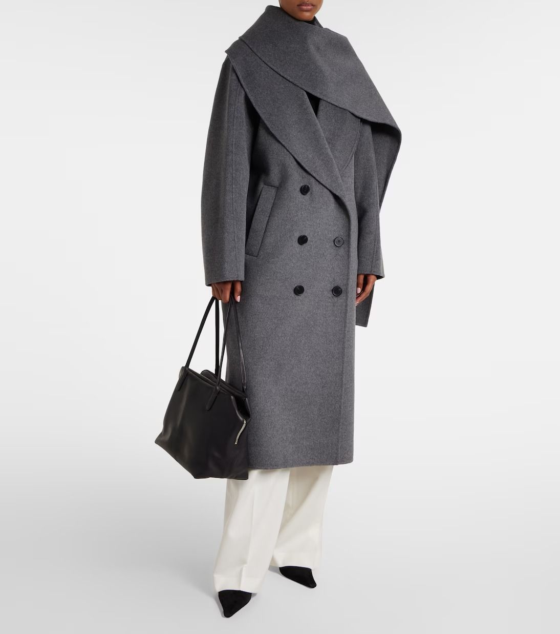 R&oacute;he, Scarf-Detail Wool and Cashmere Coat
