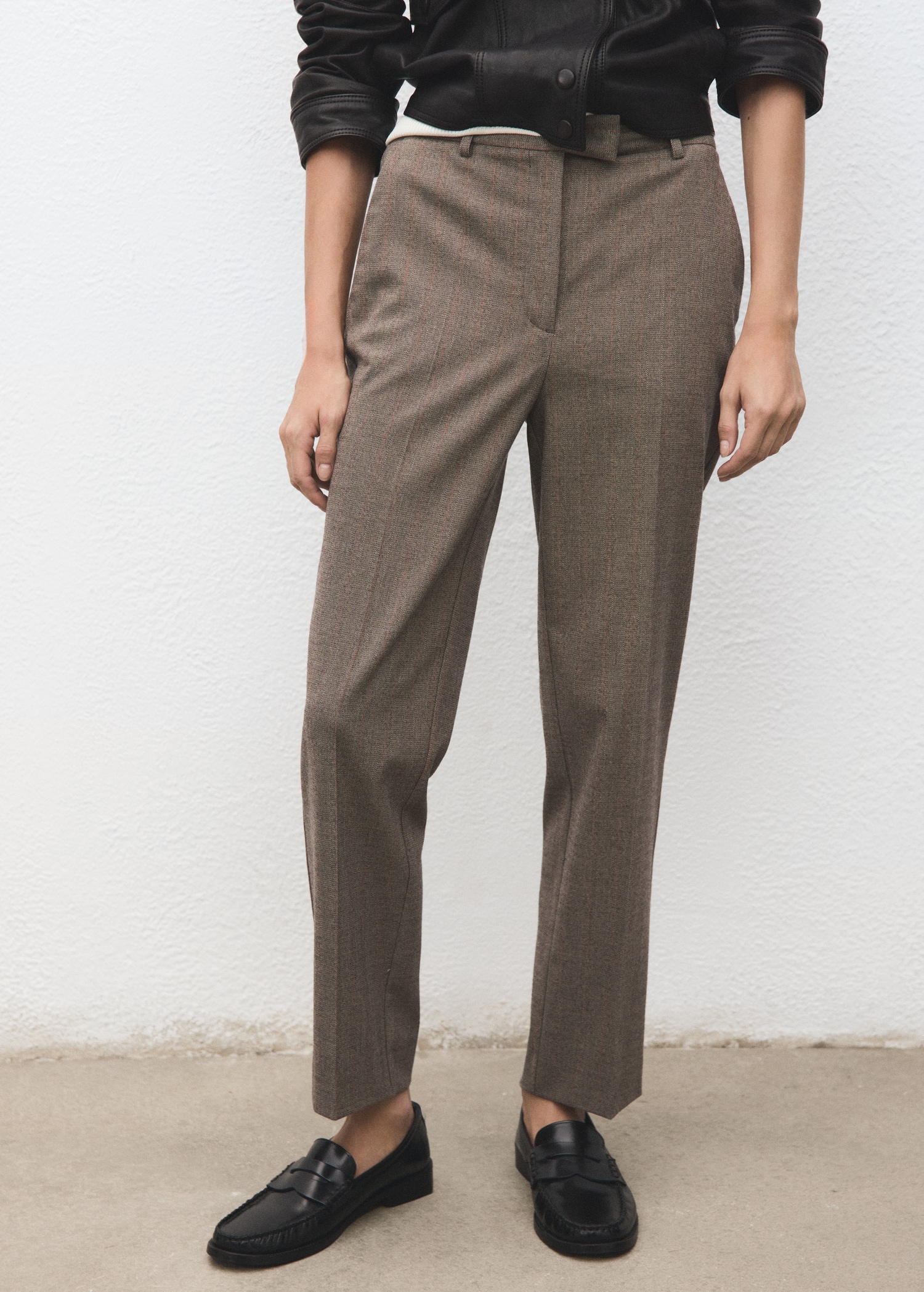 Cropped Tailored Pinstripe Pants - Women | Mango Usa