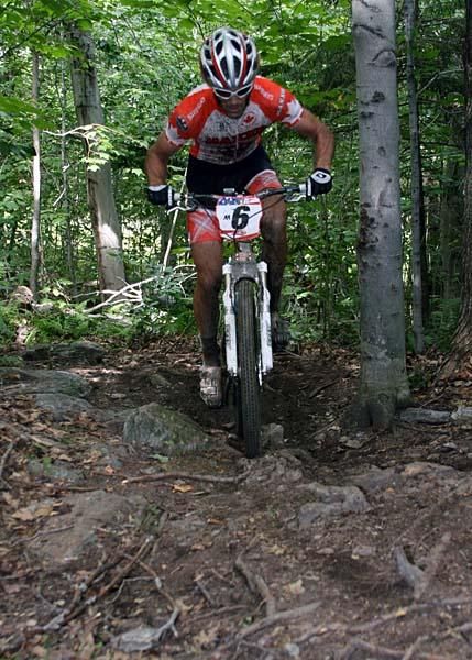 Geoff Kabush was at home on the rocks and roots of Mt Snow.