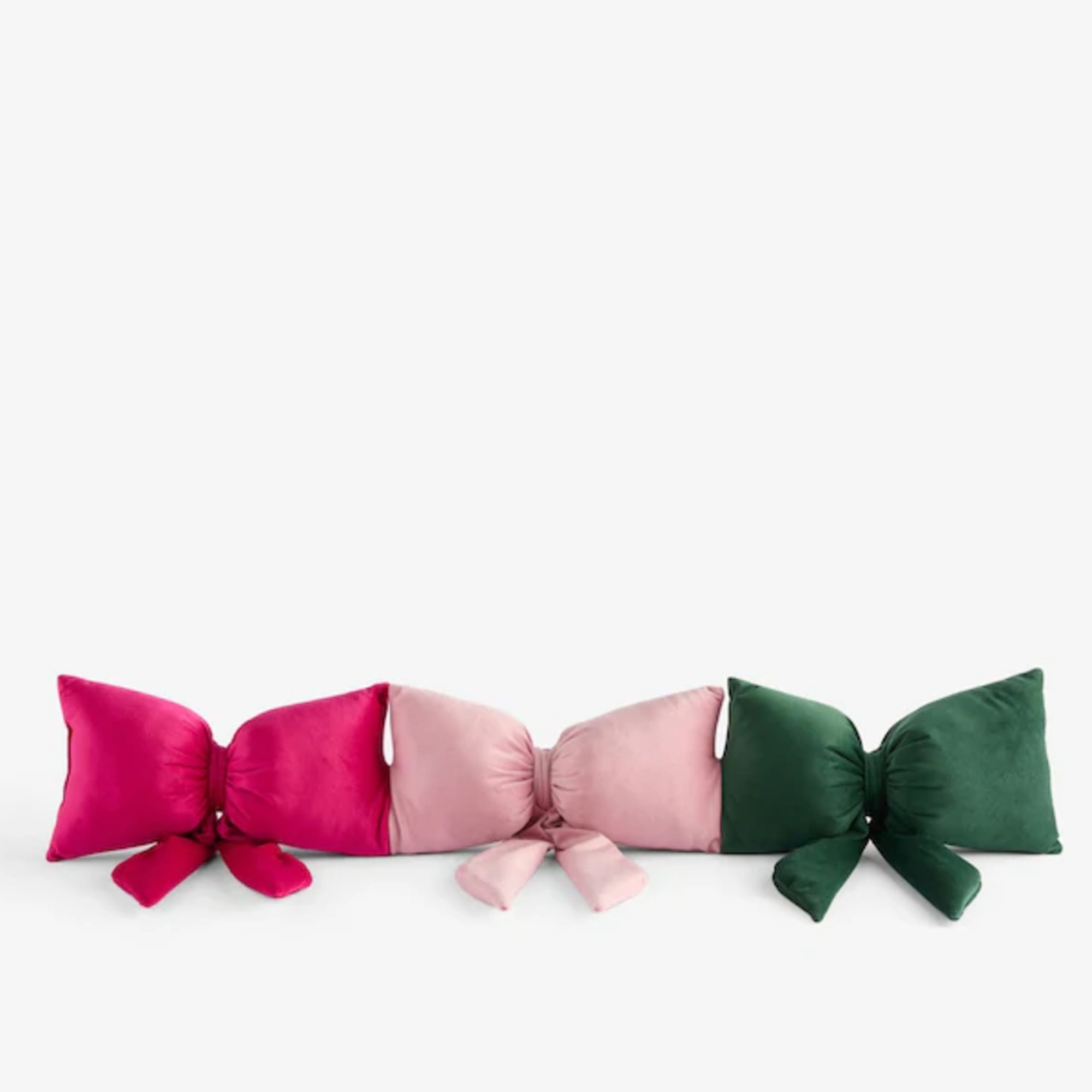Next Pink Green Christmas Velvet Bows Draught Excluder