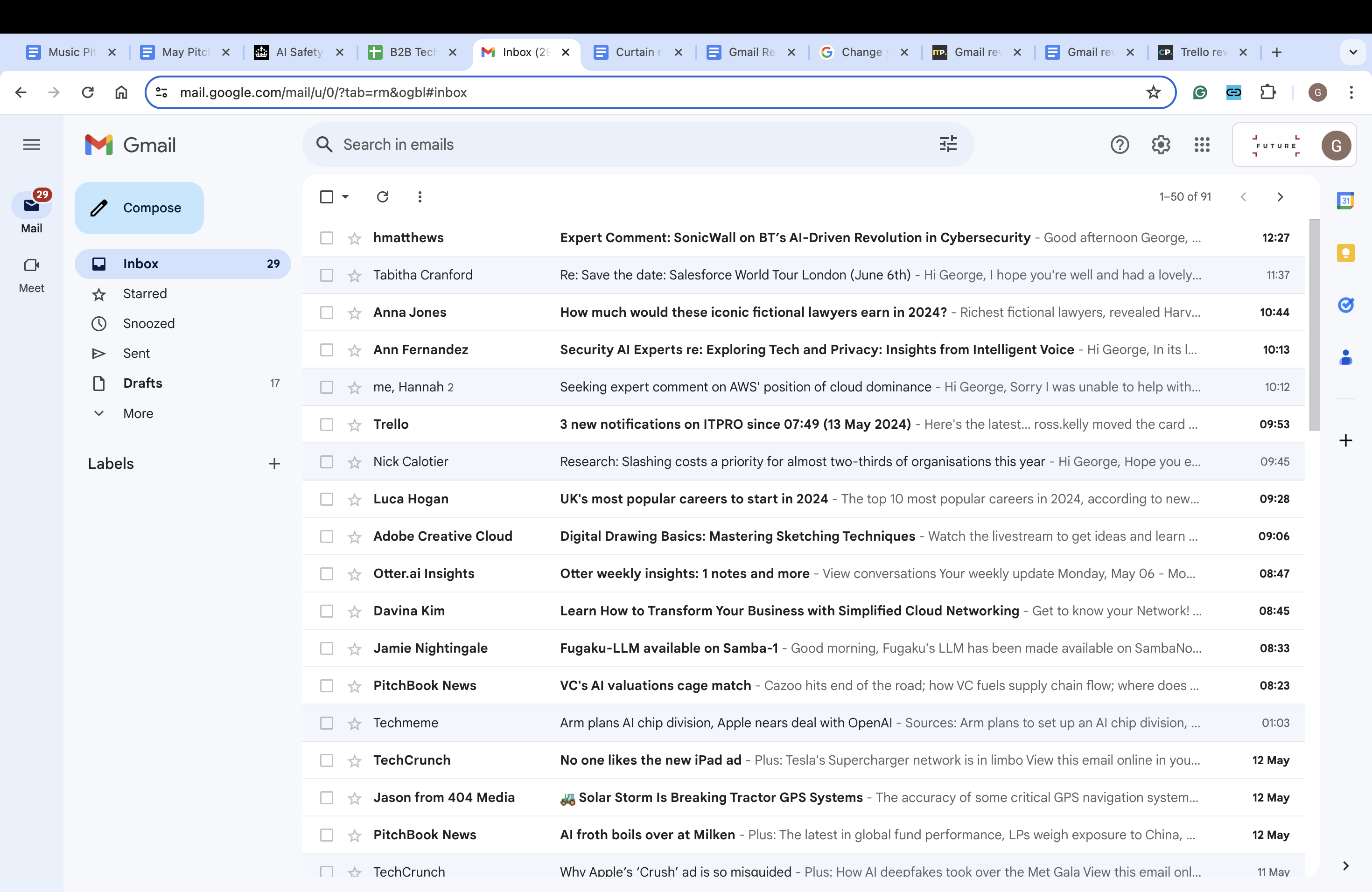 A screenshot of the Gmail interface