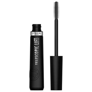 A black L'Oreal mascara tube and wand with silver lettering.