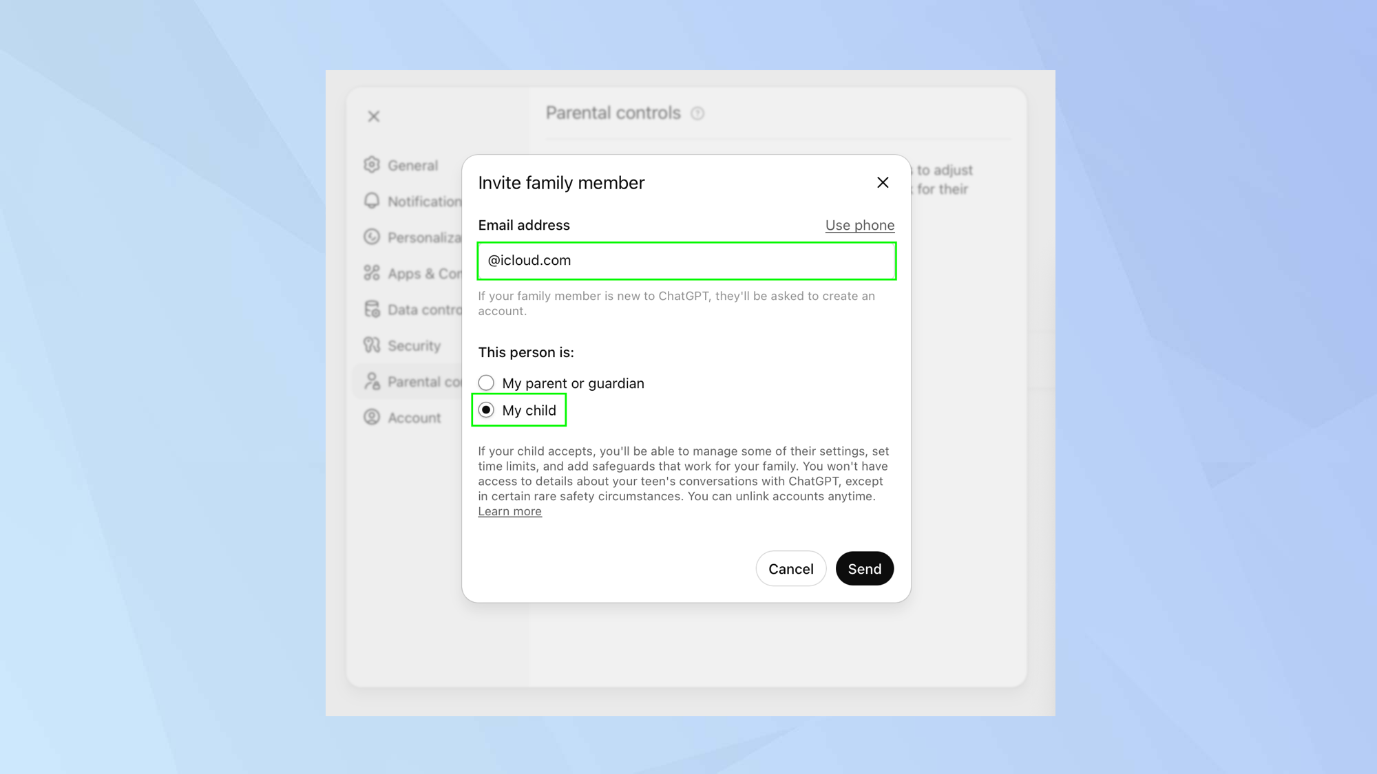 How to set up parental controls in ChatGPT