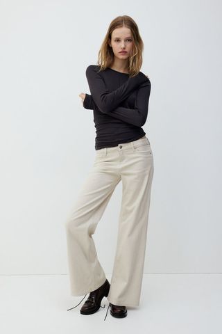 Low-Waist Twill Pants