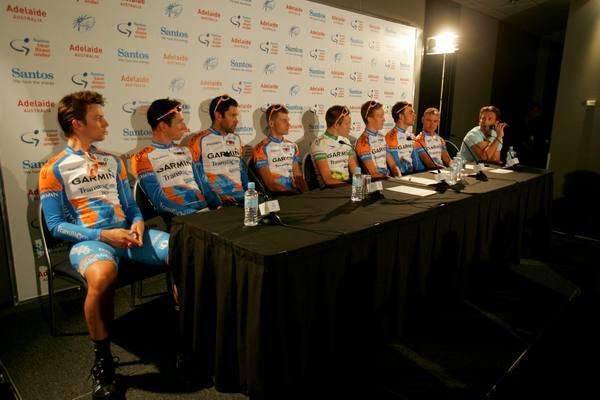 Team Garmin-Transitions at a pre-TDU presscon.