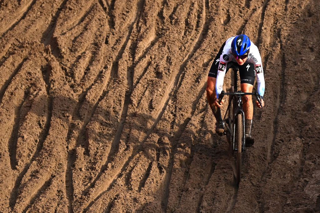 ZONHOVEN BELGIUM DECEMBER 22 Marie Schreiber of Luxembourg and Team SD Worx Protime competes during the 28th Zonhoven UCI CycloCross Worldcup 2024 Womens Elite on December 22 2024 in Zonhoven Belgium Photo by Luc ClaessenGetty Images