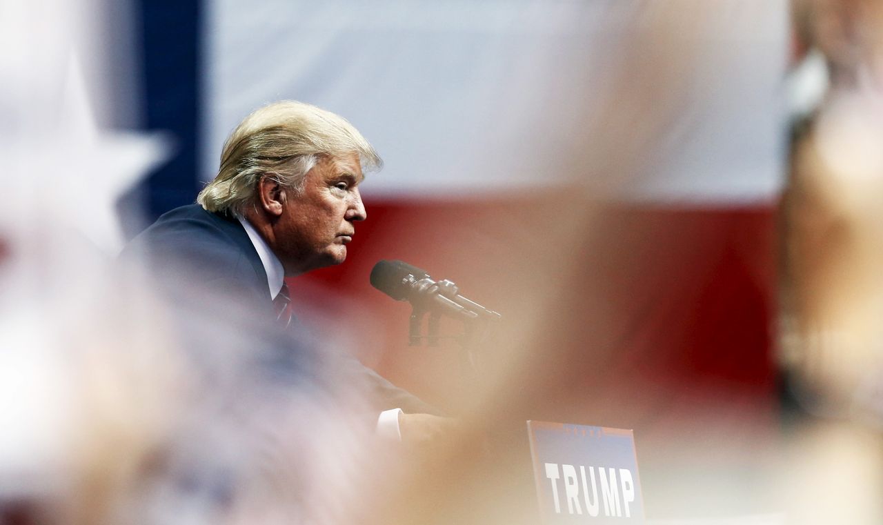 Donald Trump speaks at a rally in Texas.