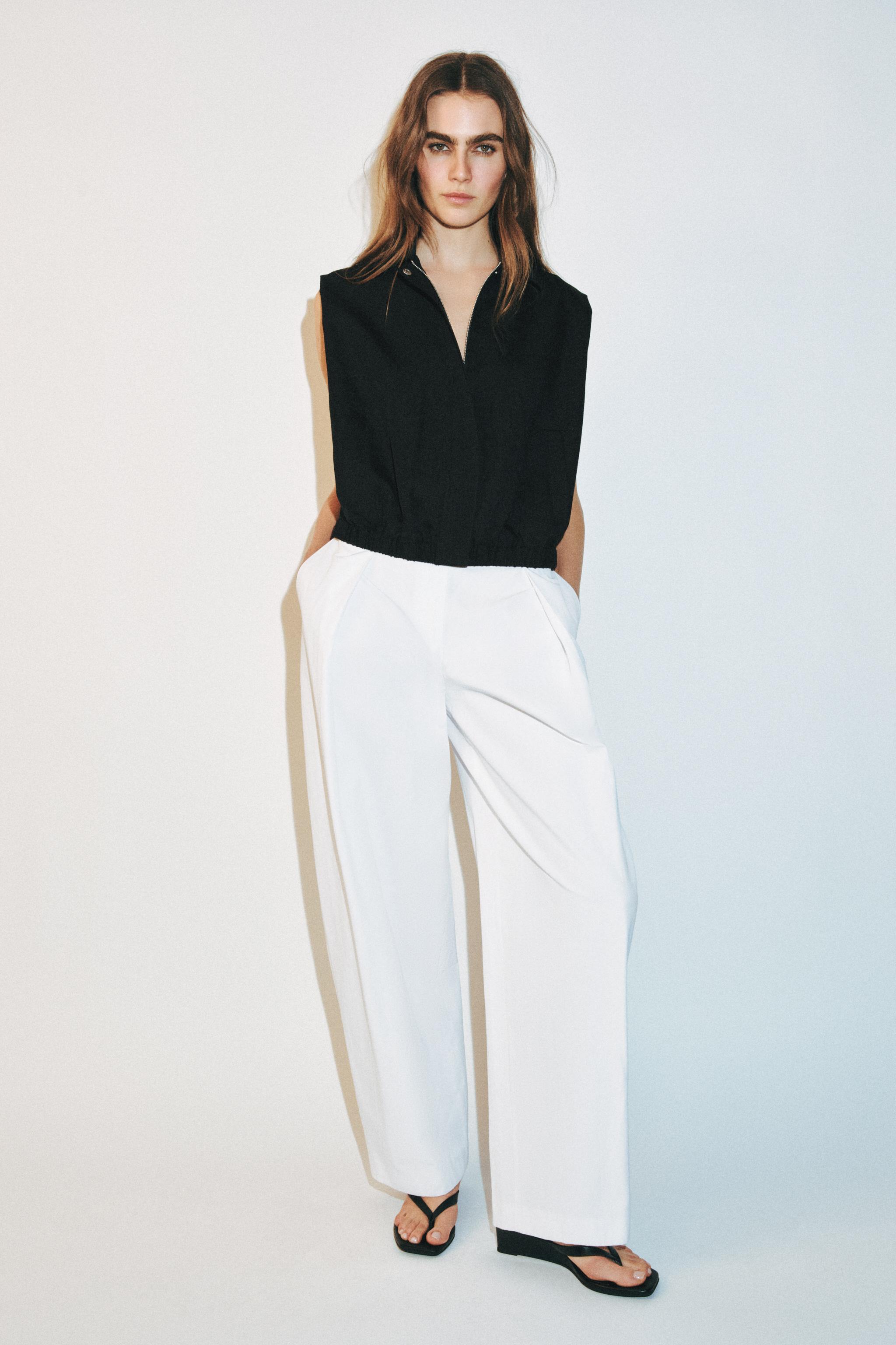 Poplin Trousers With Darts