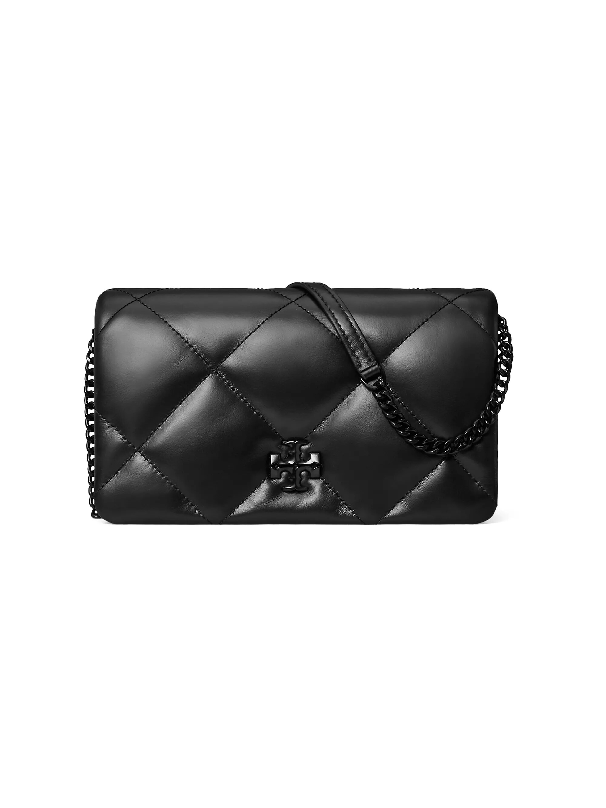 Kira Diamond-Quilted Leather Chain Wallet Bag