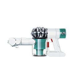 hand-held vac with white and dust cleaner