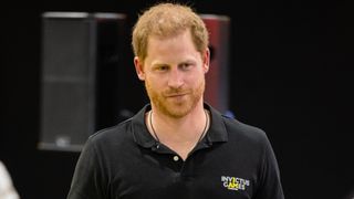 Prince Harry, Duke of Sussex attends the swimming competition during day four of the Invictus Games The Hague 2020