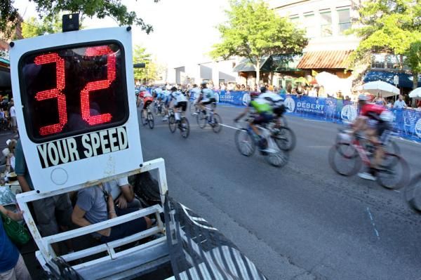 The riders clock 32mph during the evening criterium