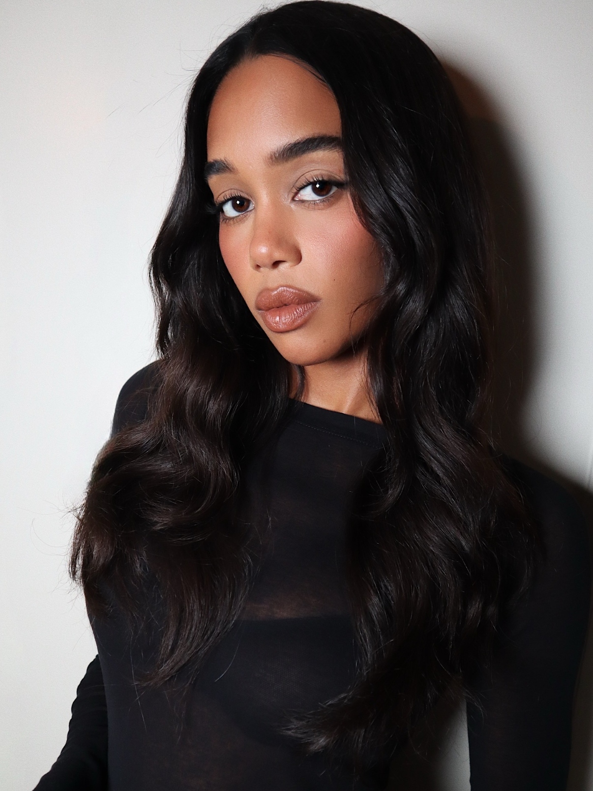 Luminous Blush on Laura Harrier by Hung Vanngo