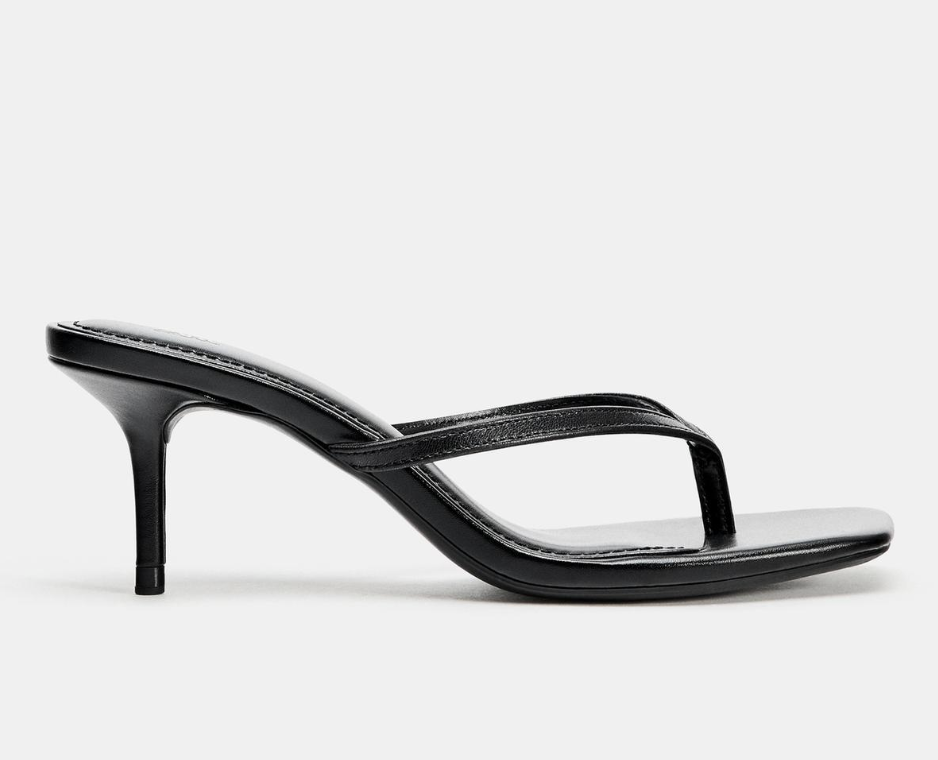 Zara, Leather Strap Heeled Sandals