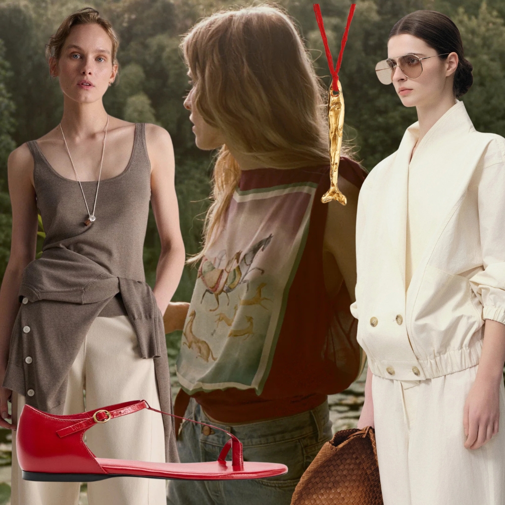 New in products from Rise and Fall, Net-a-Porter, Doen, Zara, Front Row Shop