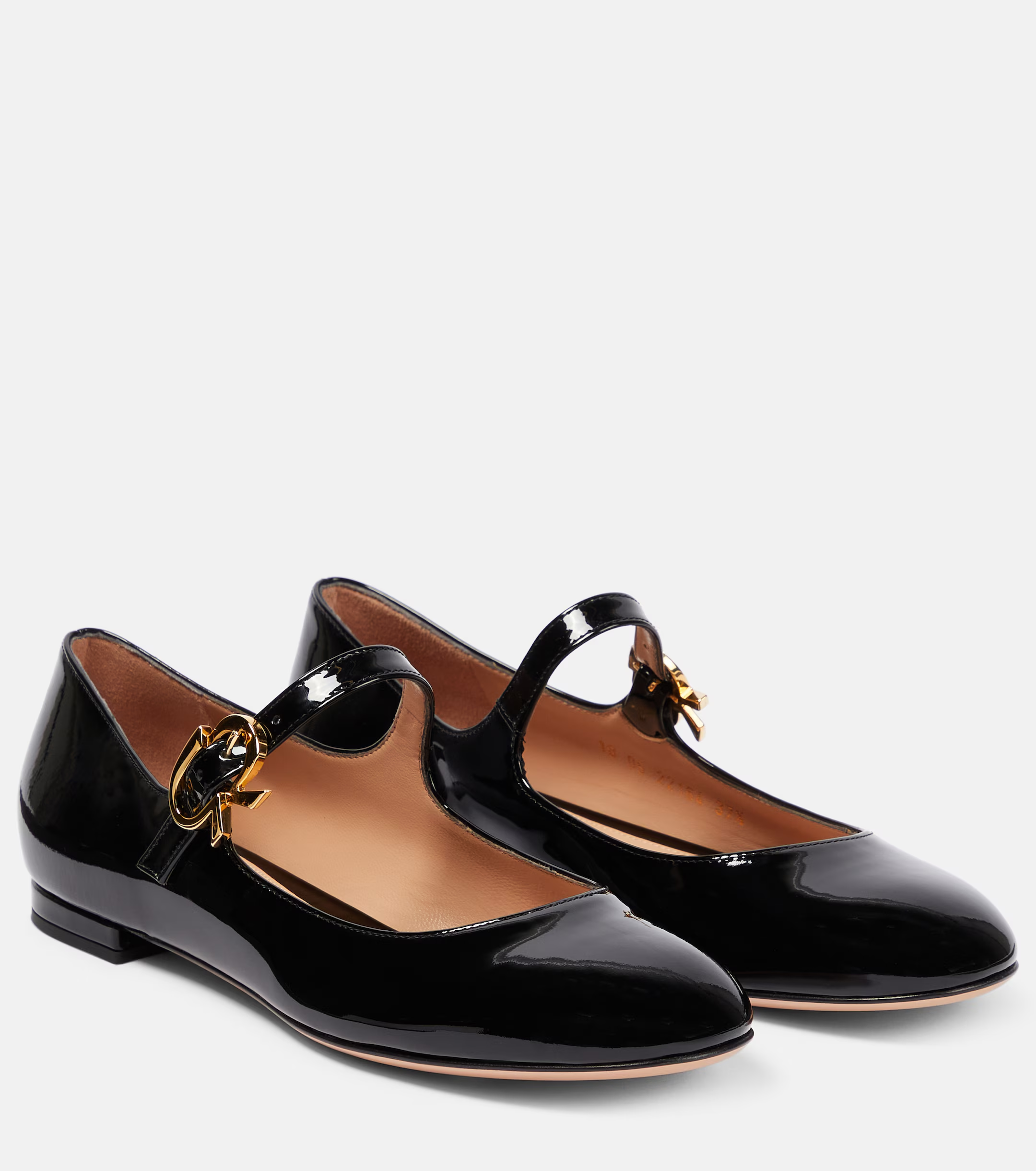 Gianvitto Rossi, Mary Ribbon patent leather ballet flats