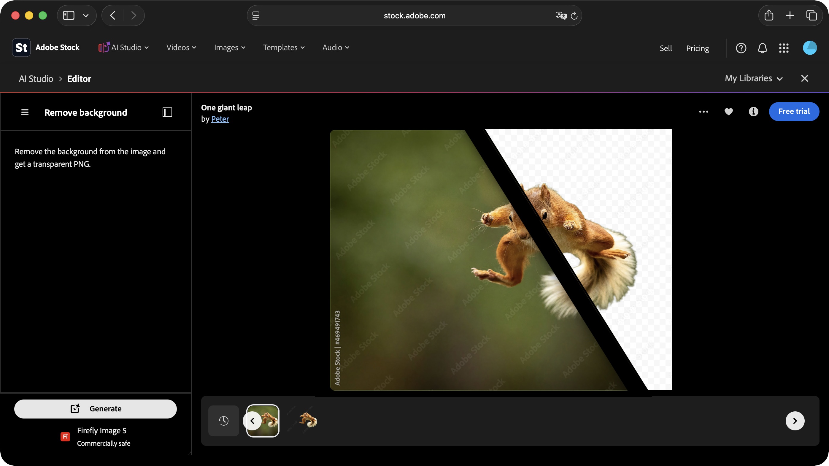 Usingf Adobe Stock's AI Studio tools on a Mac