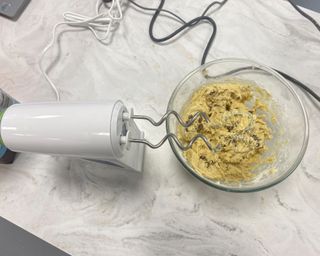Image of Braun mixer being used to create cookie dough