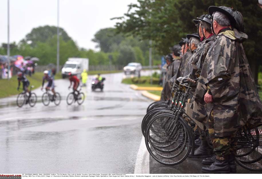 Fans watch on as the riders go by at the Giro d'Italia