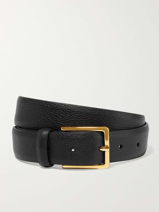 Textured-Leather Belt