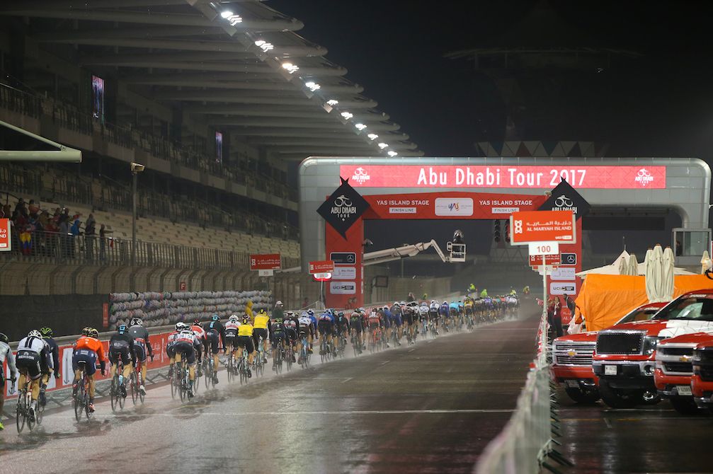 The Abu Dhabi peloton raced the fourth and final stage under the lights on the Yas Marina circuit.