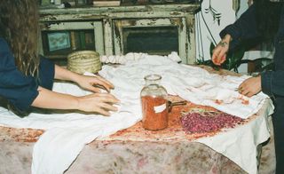 Mara Hoffman botanical dye capsule collection in process