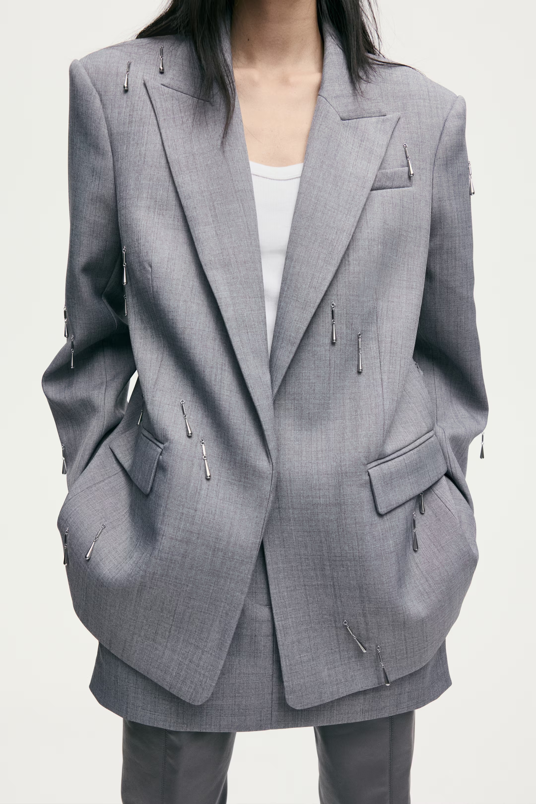 H&amp;amp;M, Bead-Embellished Blazer