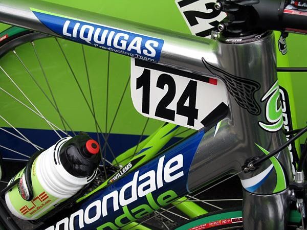 Filippo Pozzato (Liquigas) was given a special Cannondale for the Milano-Sanremo, which he still uses.