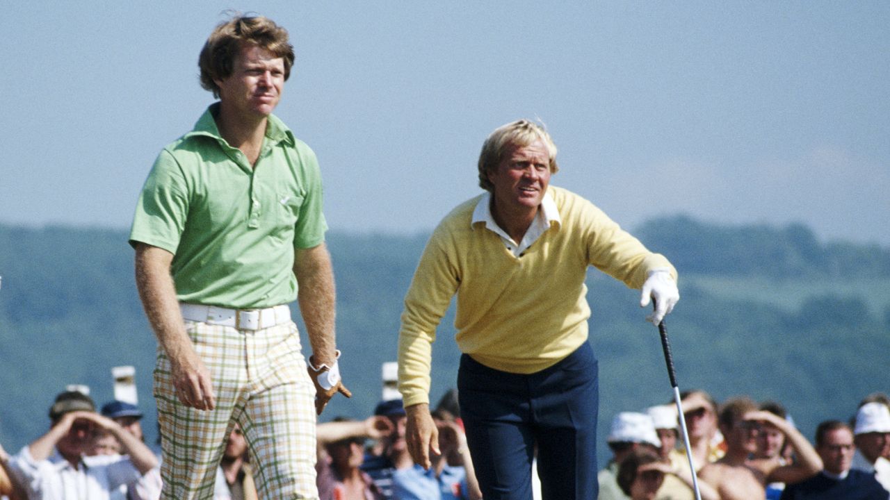 Tom Watson and Jack Nicklaus in the 1977 Open