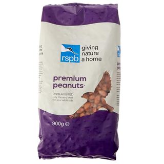 A bag of premium bird peanuts