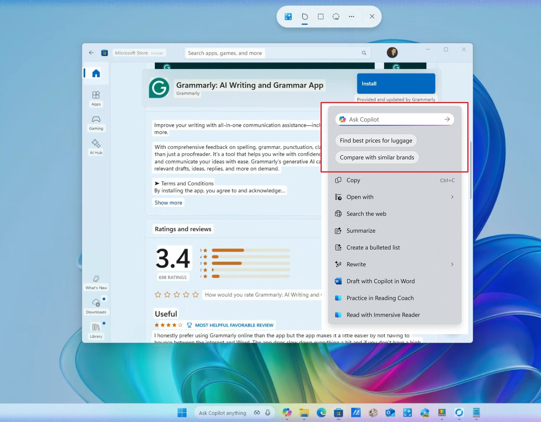Click to Do with Copilot