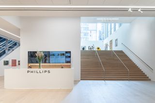 dramatic steps entering the new Phillips auction house in New York