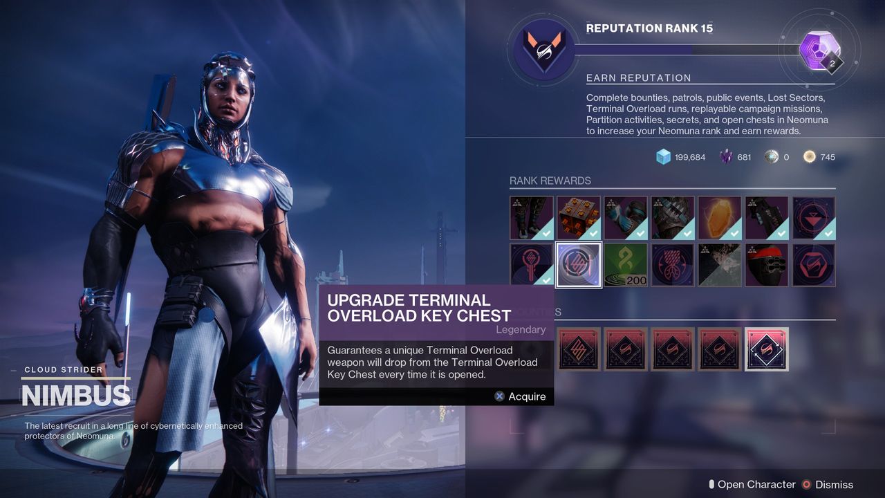 Destiny 2 Terminal Overload key bounties from Nimbus