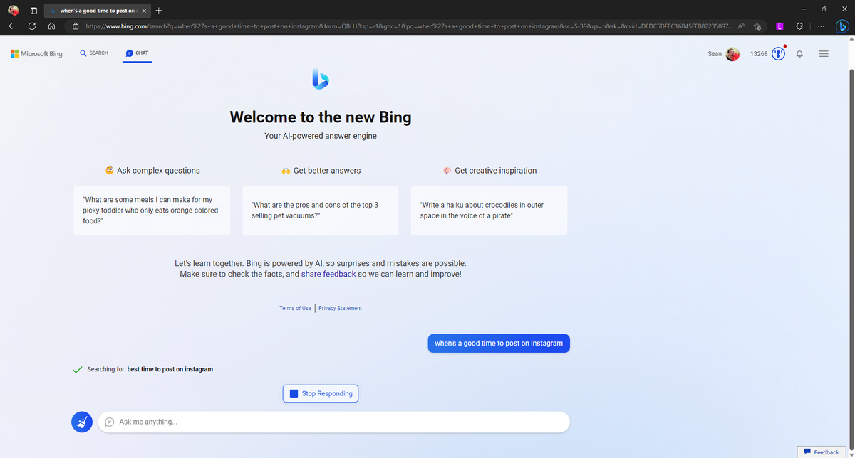 New Bing with ChatGPT