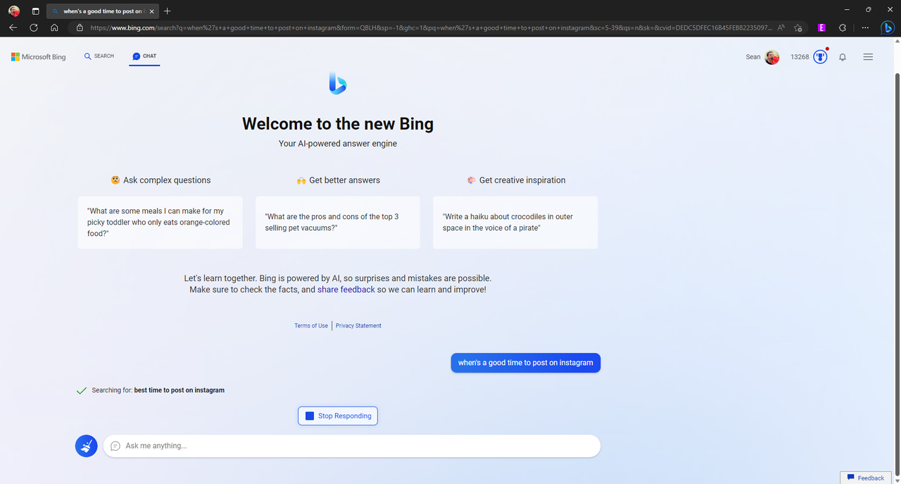 New Bing with ChatGPT