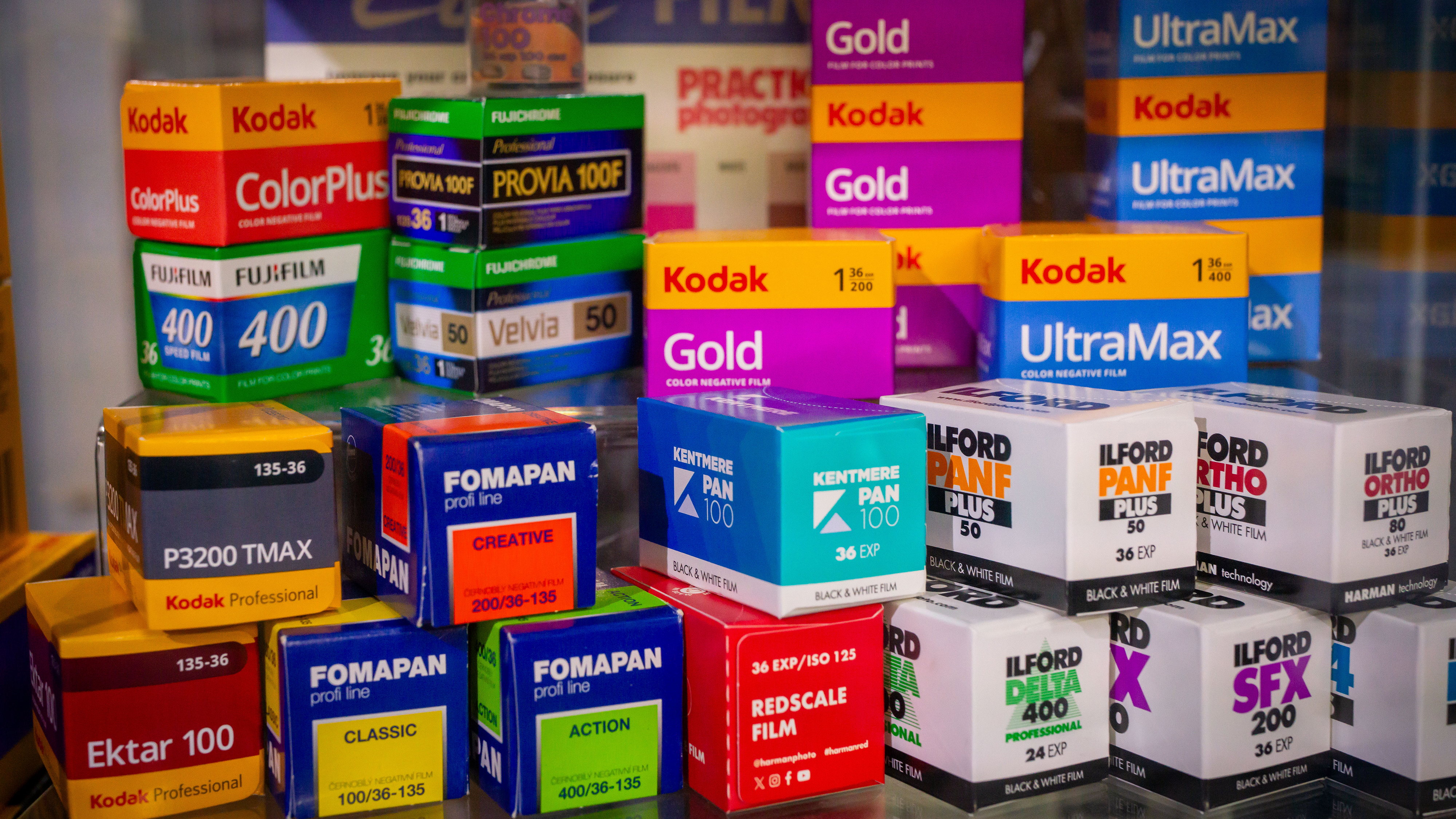 CARDIFF, WALES - NOVEMBER 9: Rolls of 35mm film on sale in a camera store on November 9, 2025 in Cardiff, Wales. (Photo by Matthew Horwood/Getty Images)