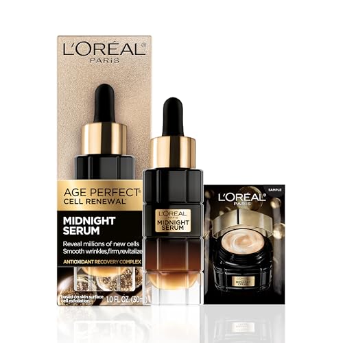L&#039;oreal Paris Age Perfect Anti-Aging Midnight Face Serum, Reduce Wrinkles 1oz + Eye Cream Sample