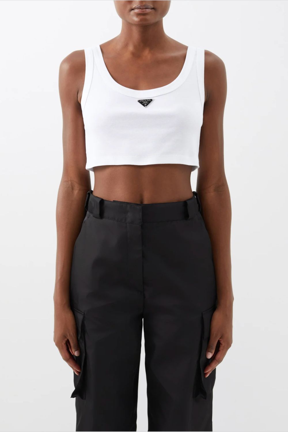 Prada Ribbed knit jersey tank top